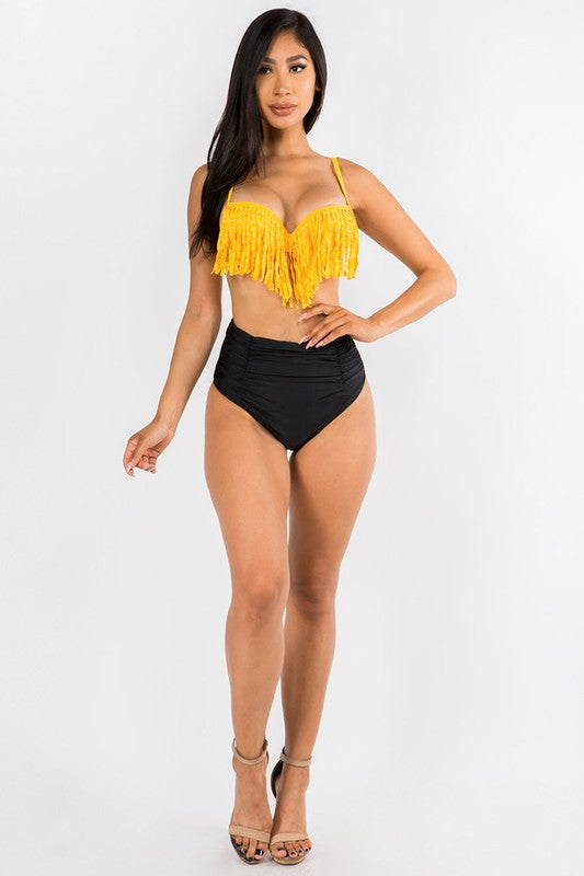 Fringe High Waist Swimwear S1-M1-L1 3pcs 1 Pack