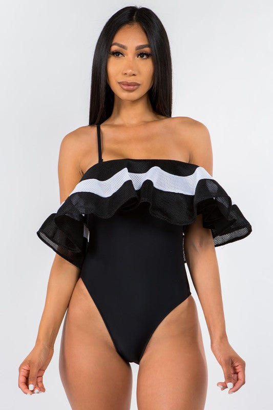 Big Ruffle Elegant Swimsuit S2-M2-L2 6pcs 1 Pack