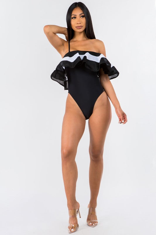 Big Ruffle Elegant Swimsuit S2-M2-L2 6pcs 1 Pack