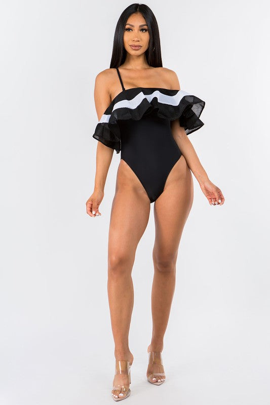 Big Ruffle Elegant Swimsuit S2-M2-L2 6pcs 1 Pack
