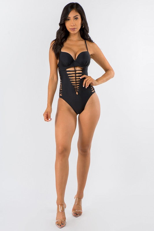 Cut and Twisted Detail Elegance One-piece S1-M1-L1 3pcs 1 Pack