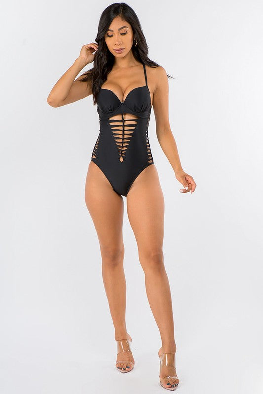 Cut and Twisted Detail Elegance One-piece S1-M1-L1 3pcs 1 Pack