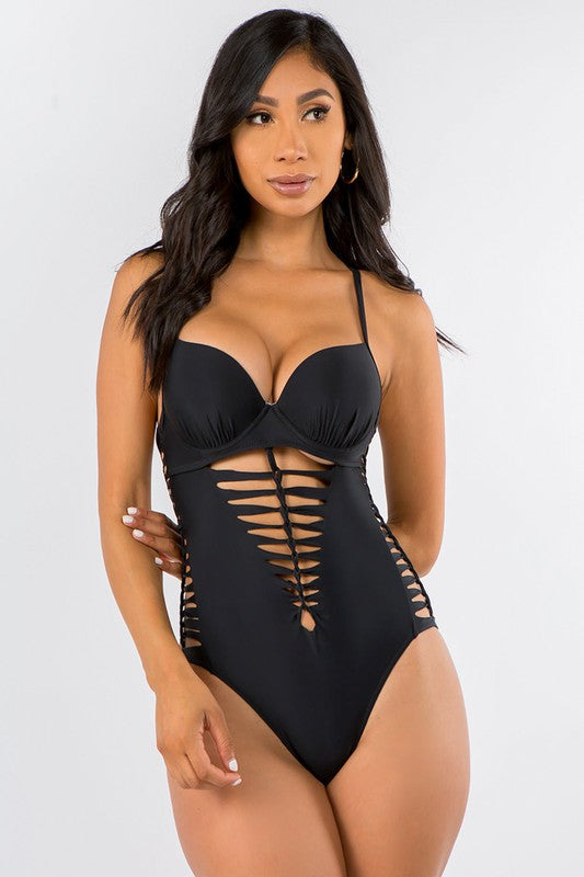 Cut and Twisted Detail Elegance One-piece S1-M1-L1 3pcs 1 Pack