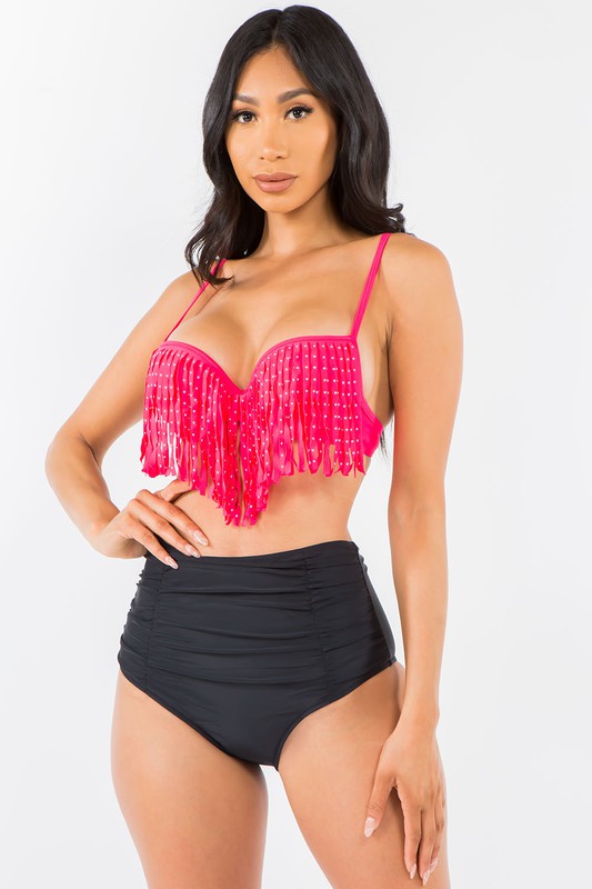 Fringe High Waist Swimwear S1-M1-L1 3pcs 1 Pack