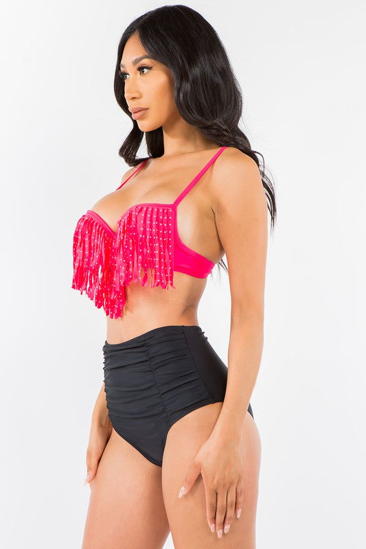 Fringe High Waist Swimwear S1-M1-L1 3pcs 1 Pack