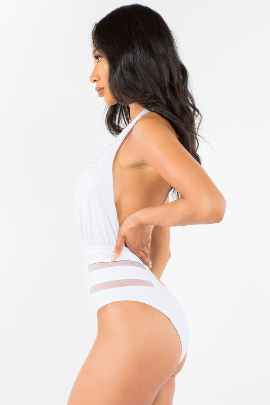 Deep V Open Back monokini S2-M2-L2 6 pcs 1 pack