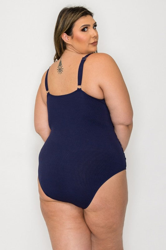 Plus Tummy Control Ruched One Piece Swimsuit 1XL-4XL 4 pcs 1 pack