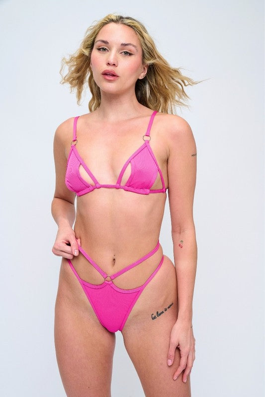 Vivid Cutout Bikini Set S1-M1-L1 3pcs 1 Pack