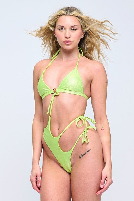 Metallic Lust Ring Cutout Monokini S1-M1-L1 3pcs 1 Pack