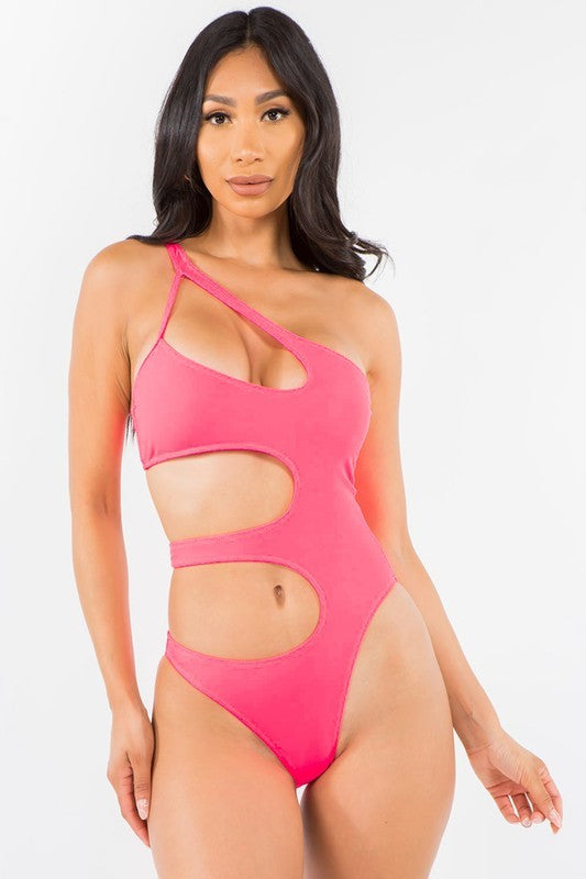Sexy Cutout One Shoulder Swimsuit S1-M1-L1 3pcs 1 Pack