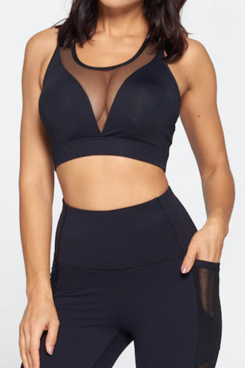 LYY-16 Leggings and RA21-3 Black Bra Top Set
