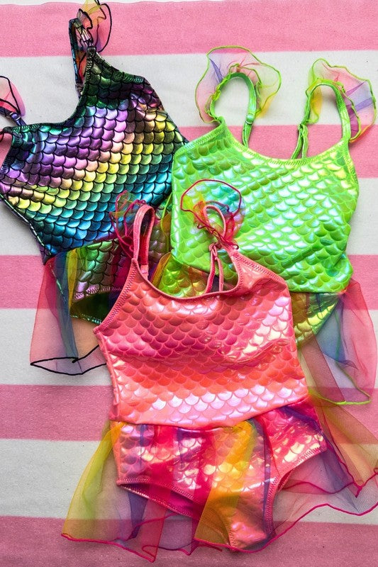Girls Rainbow Reef Dance Swimsuit 5pcs pack
