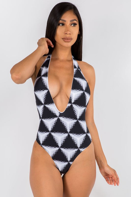 Geo-Chic Breeze Plunge One-Piece S1-M1-L1 3 pcs 1 pack