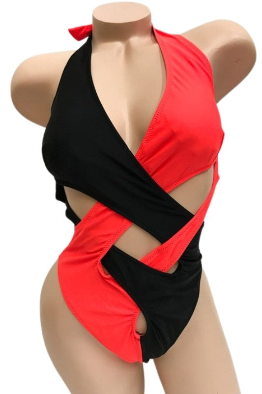 Color Cross Cutout Swimsuit S1-M1-L1 3 pcs 1 pack