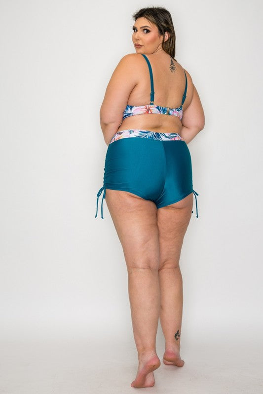 Plus Tropical High-Waisted Bikini Set 1XL-4XL 4 pcs 1 pack