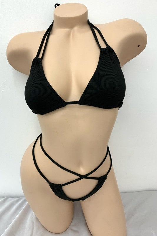 Bold Statement Strappy Cutout Bikini Set S1-M1-L1 3 pcs 1 pack