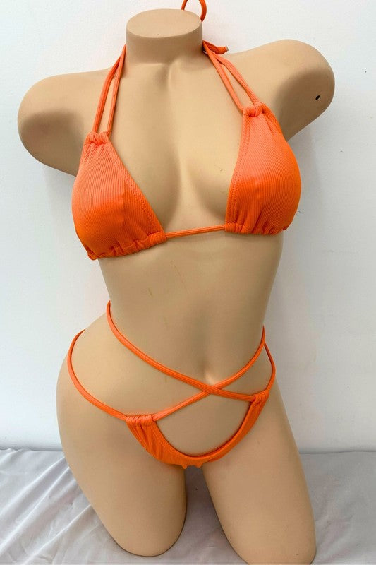 Bold Statement Strappy Cutout Bikini Set S1-M1-L1 3 pcs 1 pack