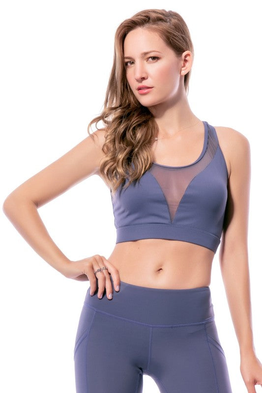 Strappy Back Mesh V-neck  Bra TopS2-M2-L2 6 pcs 1 pack