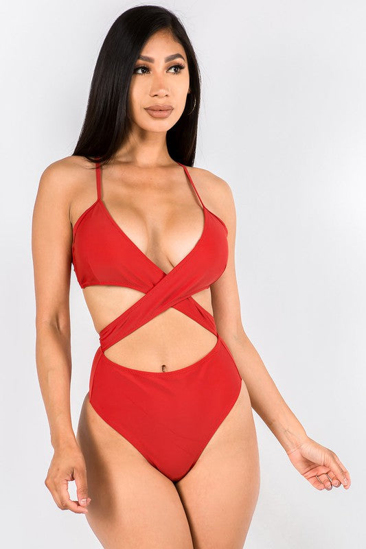 Sexy Criss Cross Cutout One Piece