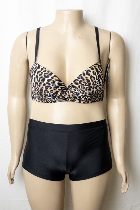 Wild Glam Plus Size Swimsuit Shorts Set 5 pcs pack