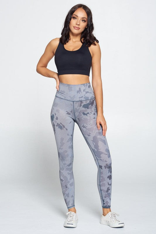 Light Camo Print Yoga Fitness Set S1-M1-L1 3 pcs 1 pack