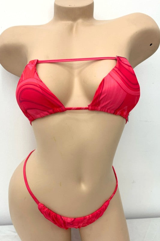 Vivid Swirl Cutout Bikini Set S1-M1-L1 3 pcs 1 pack