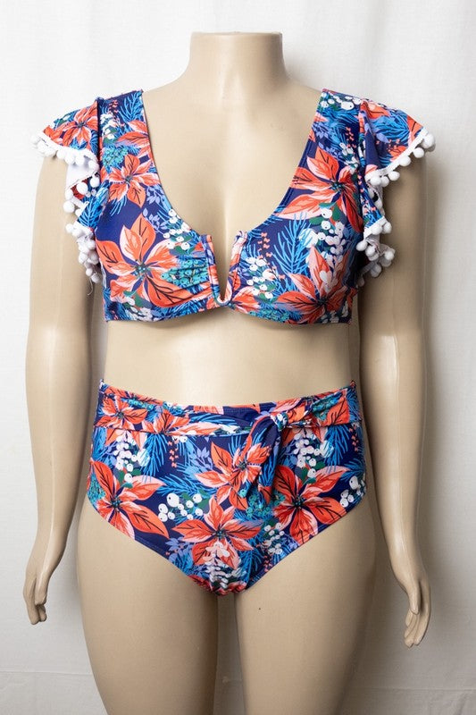 Tropical Paradise Plus Size Bikini Set Plus Size 4 pcs pack