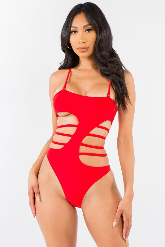 Asymmetric Waist Open String Monokini S2-M2-L2 6 pcs 1 pack
