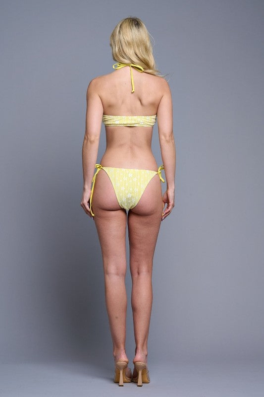 Sunlit Charm Halter Bikini Set S-M-L 3 pcs 1 pack