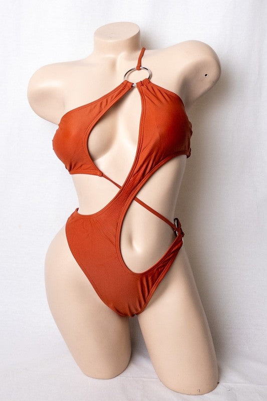Noir Cutout One-Piece Swimsuit S1-M1-L1 3 pcs 1 pack