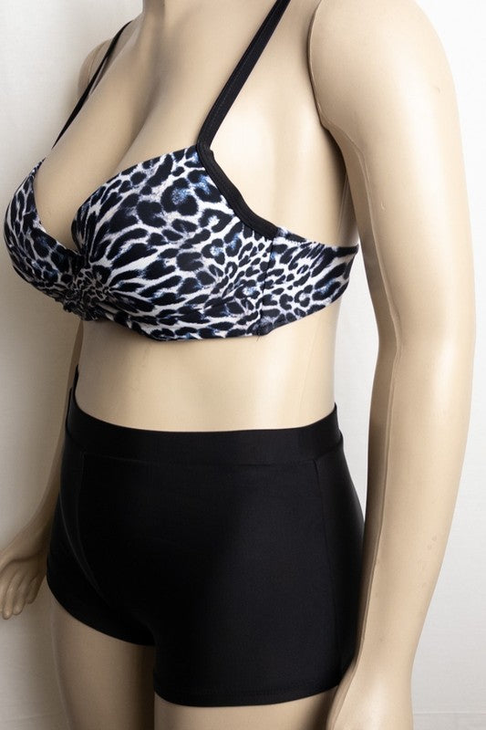 Wild Glam Plus Size Swimsuit Shorts Set 5 pcs pack