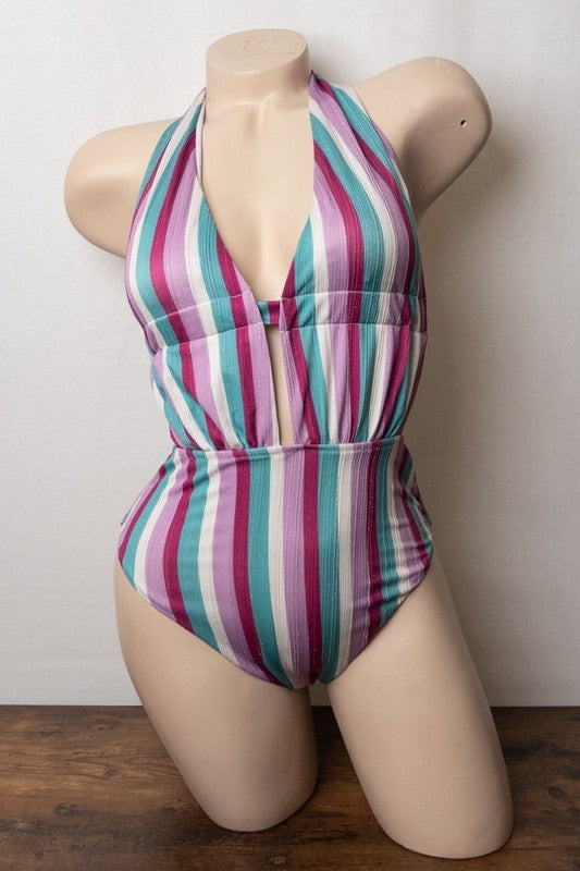 Stripe Glow Plunge One-Piece S1-M1-L1 3 pcs 1 pack