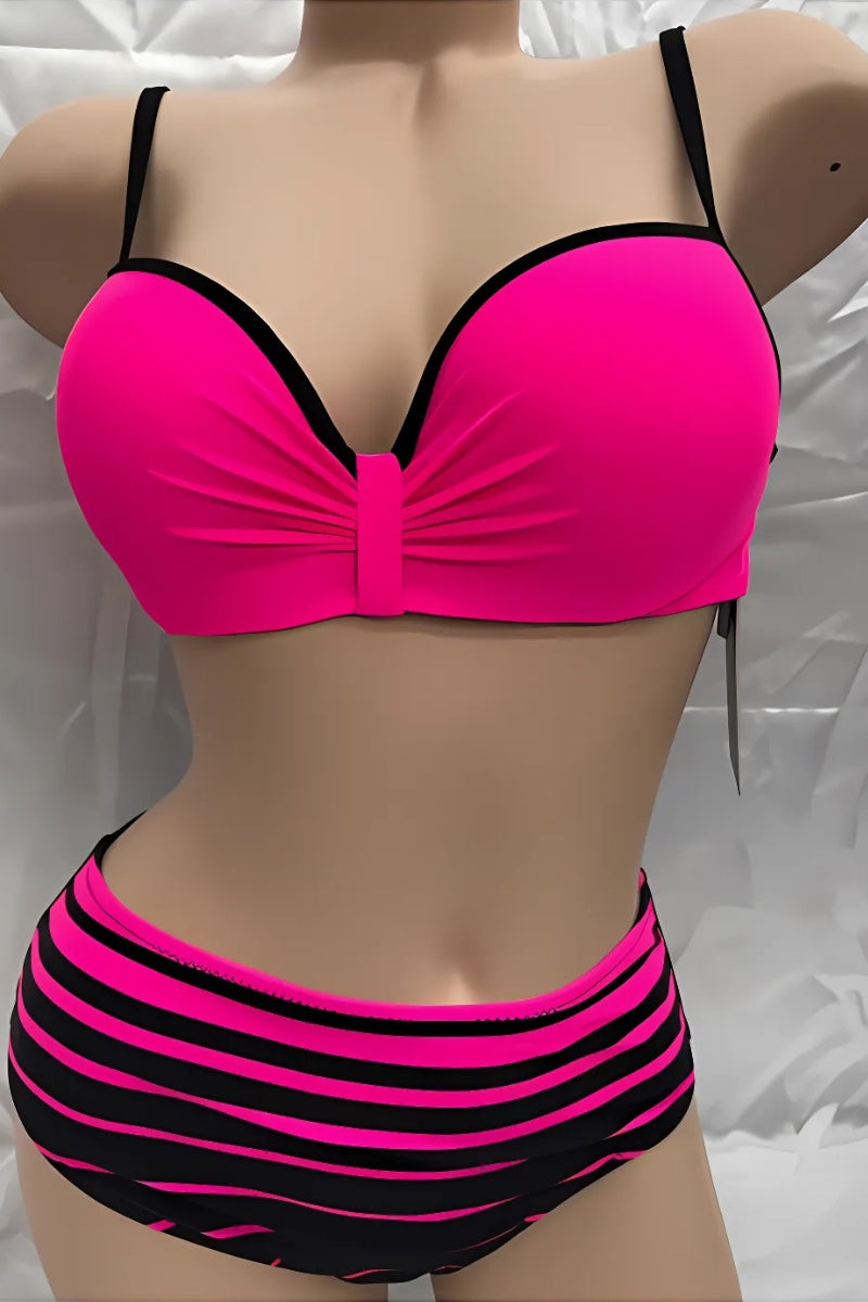 Solid Stripe Mix Active Bikini Set S2-M2-L2 6 pcs 1 pack