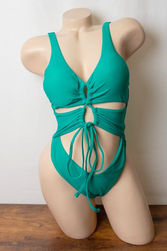 Liquid Touch Ruched Cutout One-Piece S1-M1-L1 3 pcs 1 pack