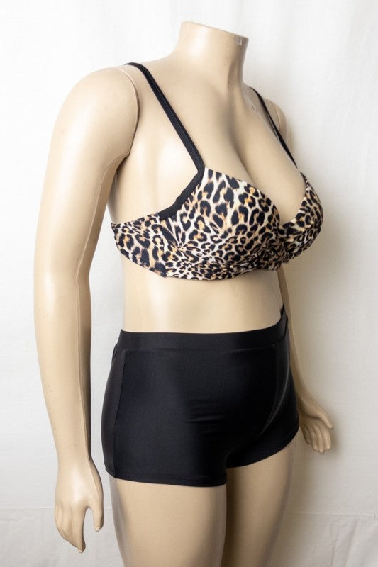 Wild Glam Plus Size Swimsuit Shorts Set 5 pcs pack